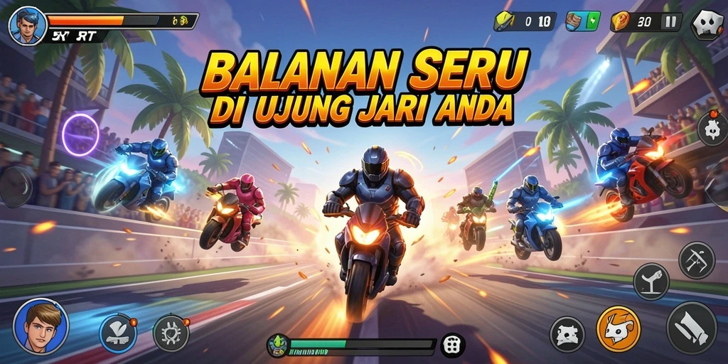 Tampilan menakjubkan dari gameplay balap di 5RT yang penuh aksi.