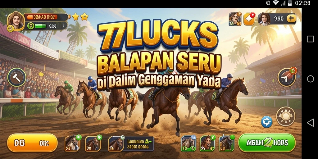 Screenshot gameplay <strong>77LUCKS</strong> yang menunjukkan aksi balapan yang seru.