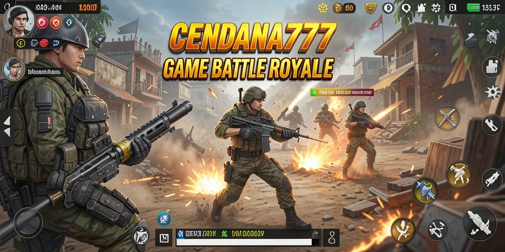 Screenshot gameplay CENDANA777 yang menampilkan aksi Battle Royale.