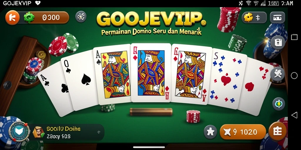 Screenshot GOJEKVIP menampilkan gameplay seru Domino.