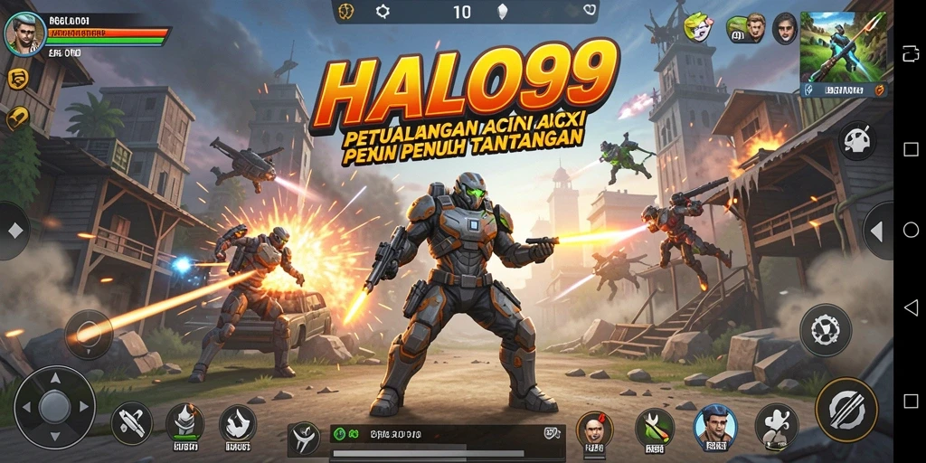 Screenshot menunjukkan aksi seru dari gameplay HALO99.