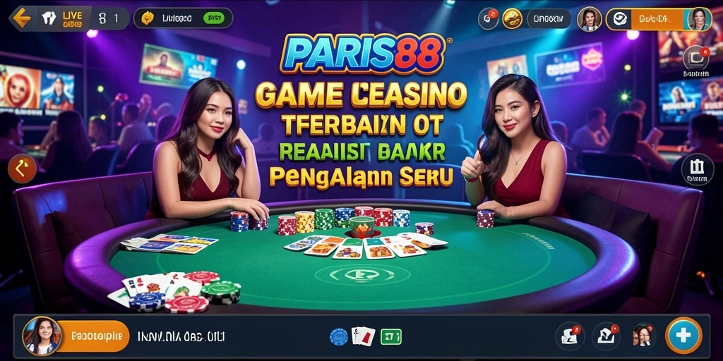 Tampilan menarik gameplay Live Casino di PARIS88.