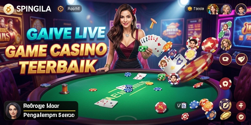 Tampilan gameplay SPINGILA menunjukkan dealer profesional dan suasana kasino yang autentik.